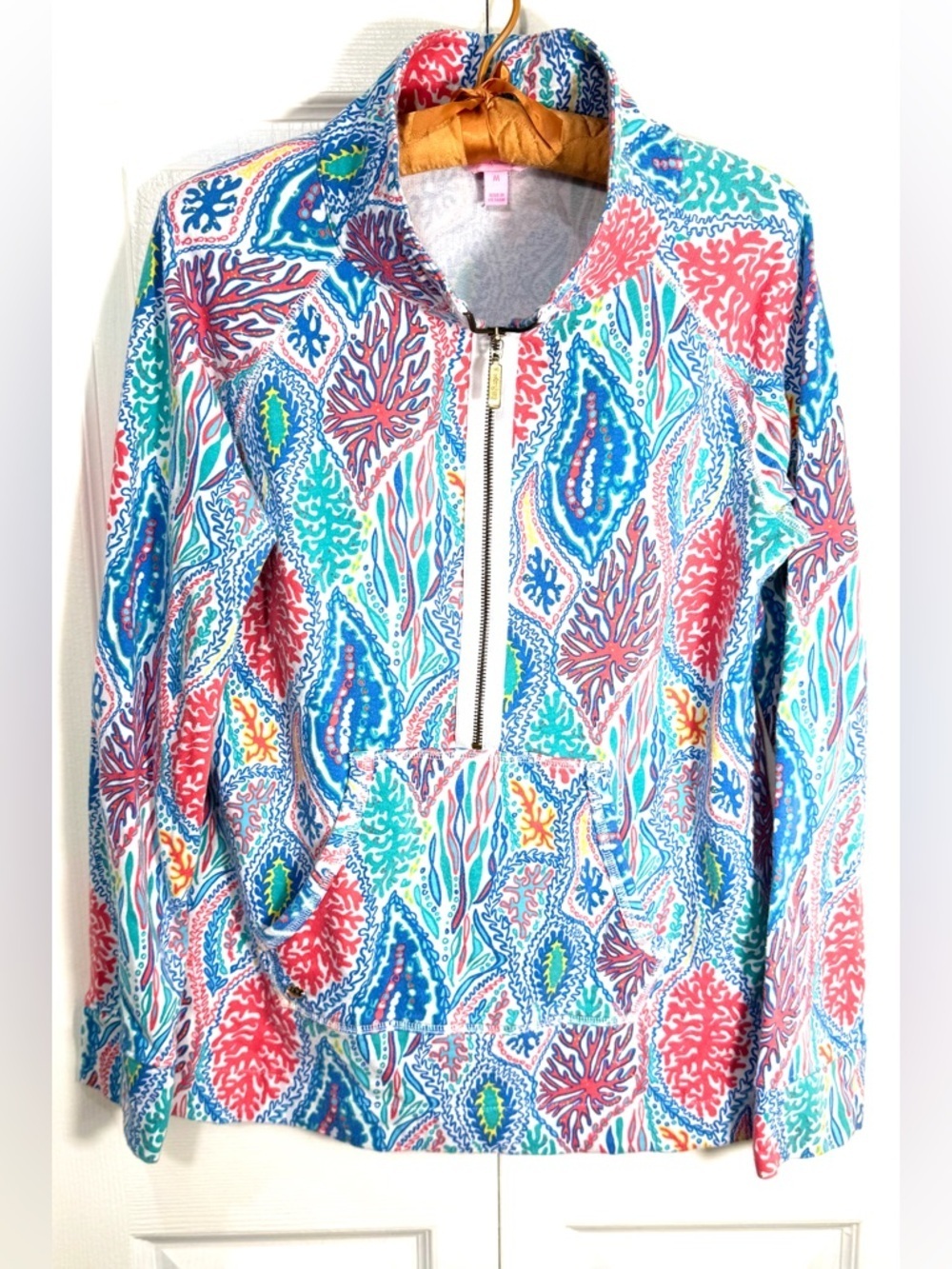 Lilly Pulitzer Let Minnow Skipper Popover Half Zip Pullover M
